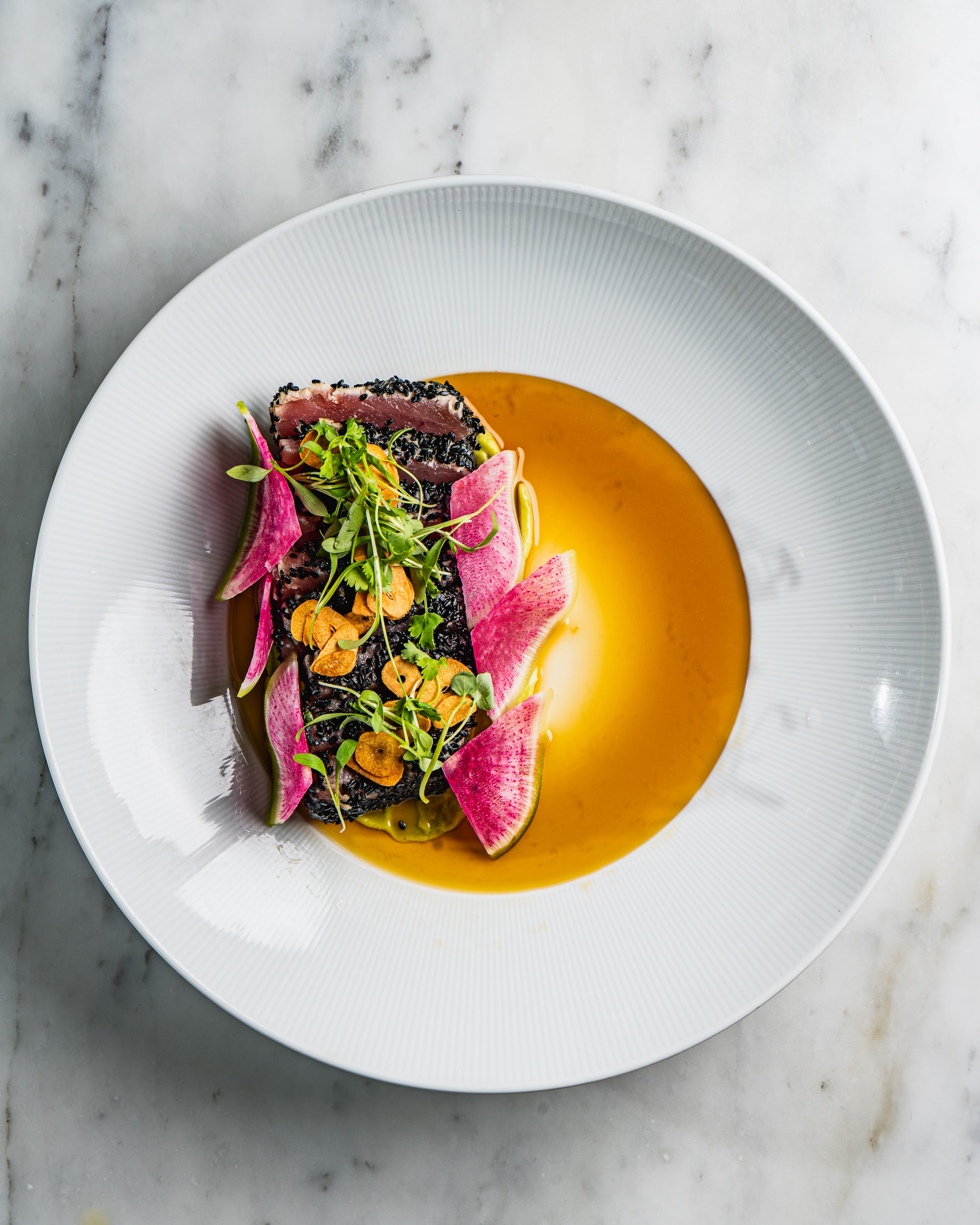 Seasonal menu dishes at Benchmark