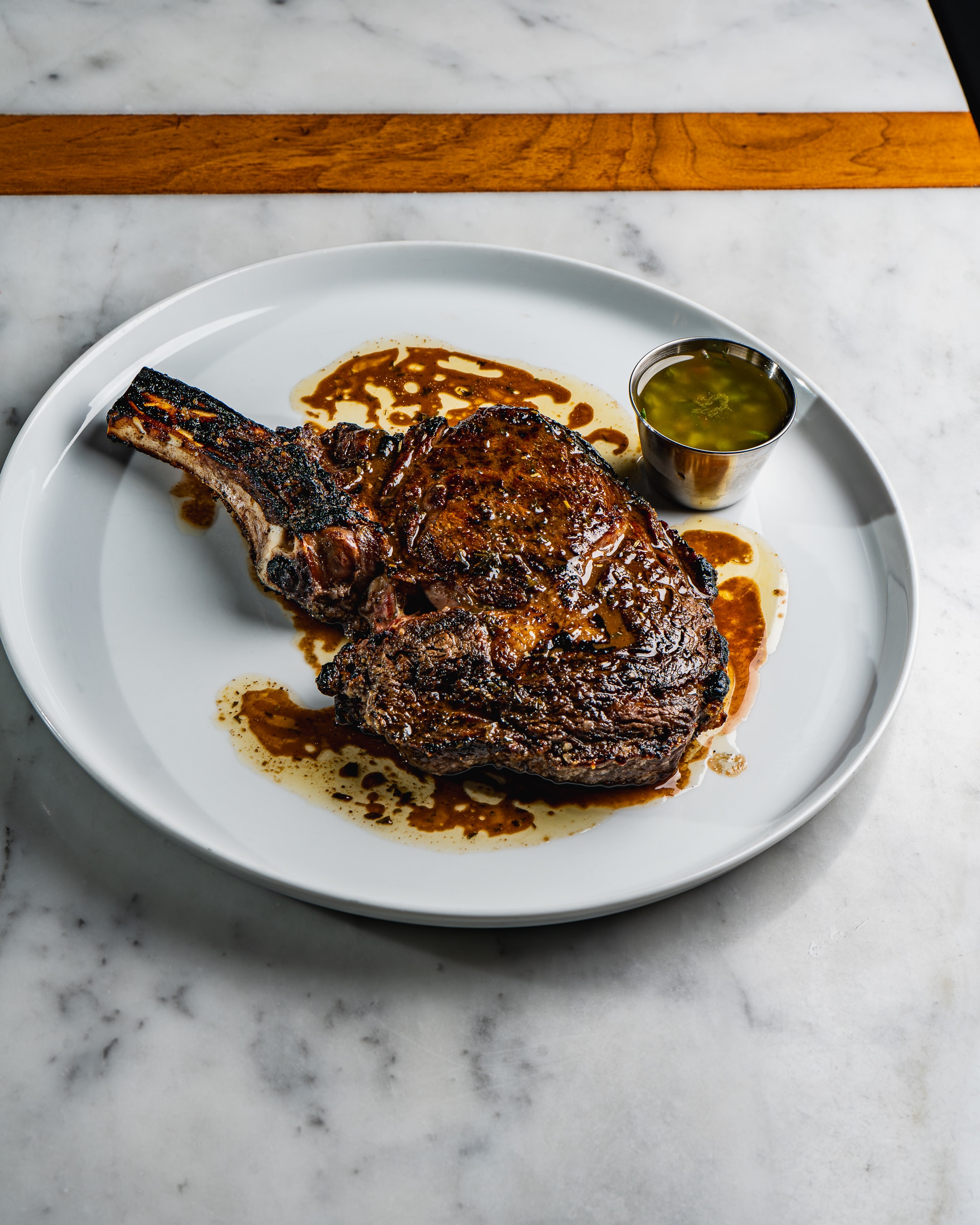 Hand-cut steak at Benchmark